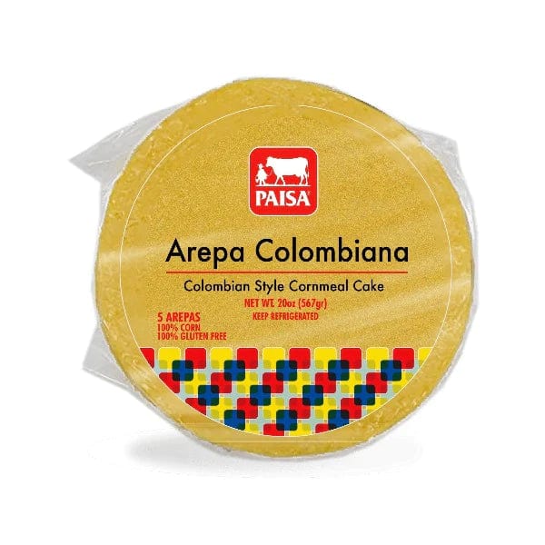 Nuestras deliciosas arepas estilo colombiano hechas con un maíz amarillo especial para asemejarse al sabor tradicional colombiano que apreciamos y siempre disfrutamos. Elaborado a base de puro maíz amarillo, listo para calentar y servir. 100% Maíz 100% sin gluten Presentación:  5 Arepas por paquete Peso: 20 onzas