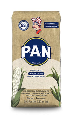 Harina Precocida sin Gluten y Kosher para Arepas, Baja en Sodio y Colesterol. La harina perfecta para tus arepas saludables al mejor sabor de PAN  Ingredientes: Harina de Maiz blanco precocida. Grano entero. Puede contener soja.  1 paquete - 1kg